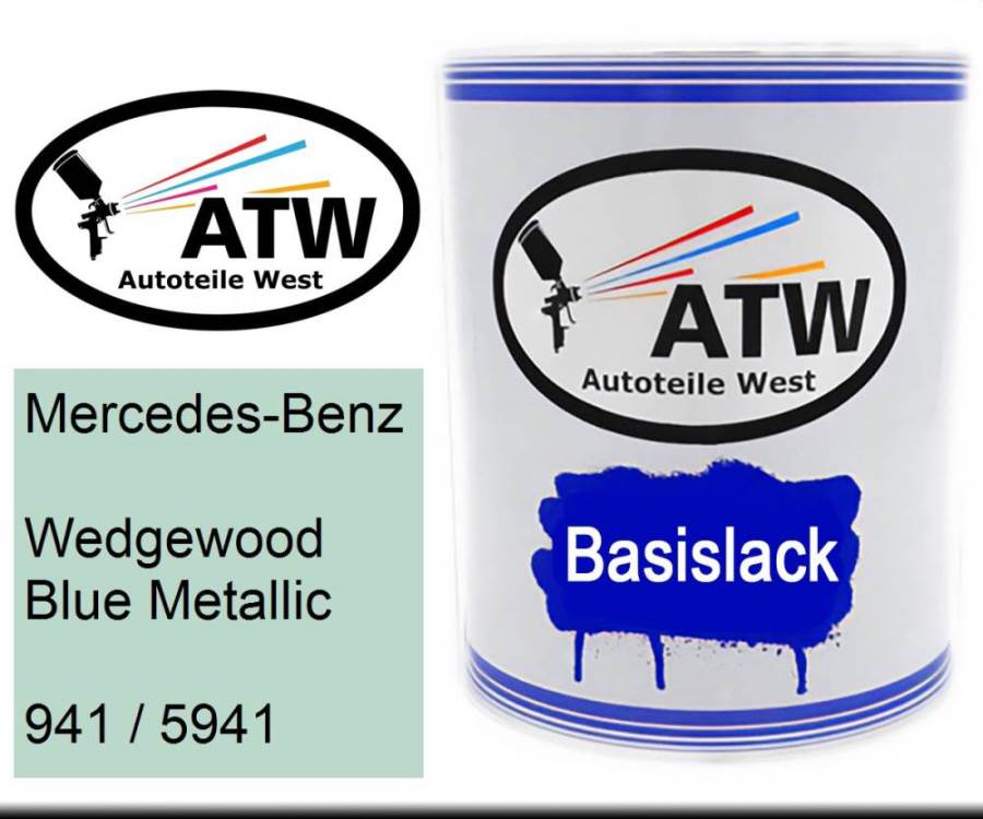 Mercedes-Benz, Wedgewood Blue Metallic, 941 / 5941: 1L Lackdose, von ATW Autoteile West.